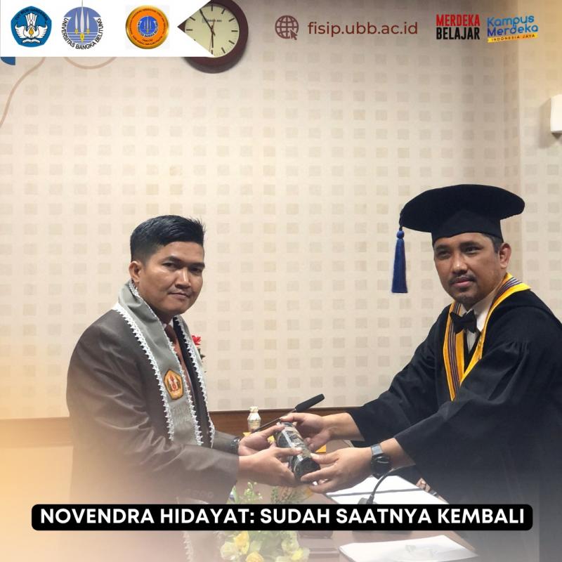 Sidang Promosi Dr. Novendra Hidayat, M.Si. (Dosen Ilmu Politik UBB)